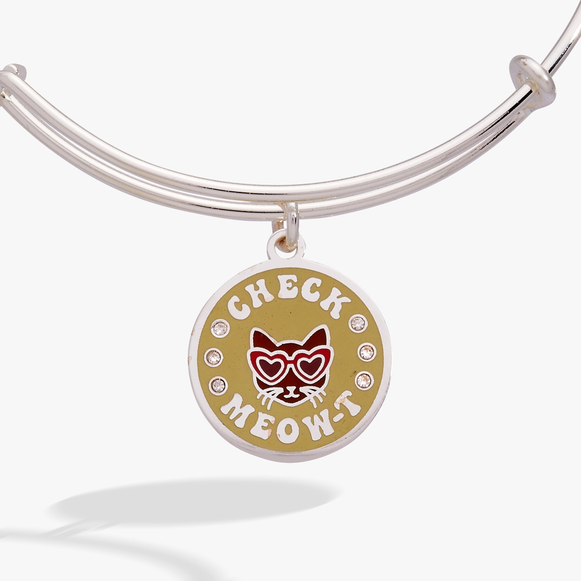 Check Meow-T Charm Bangle Silver | Alex and Ani