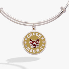 Check Meow-T Charm Bangle Silver | Alex and Ani