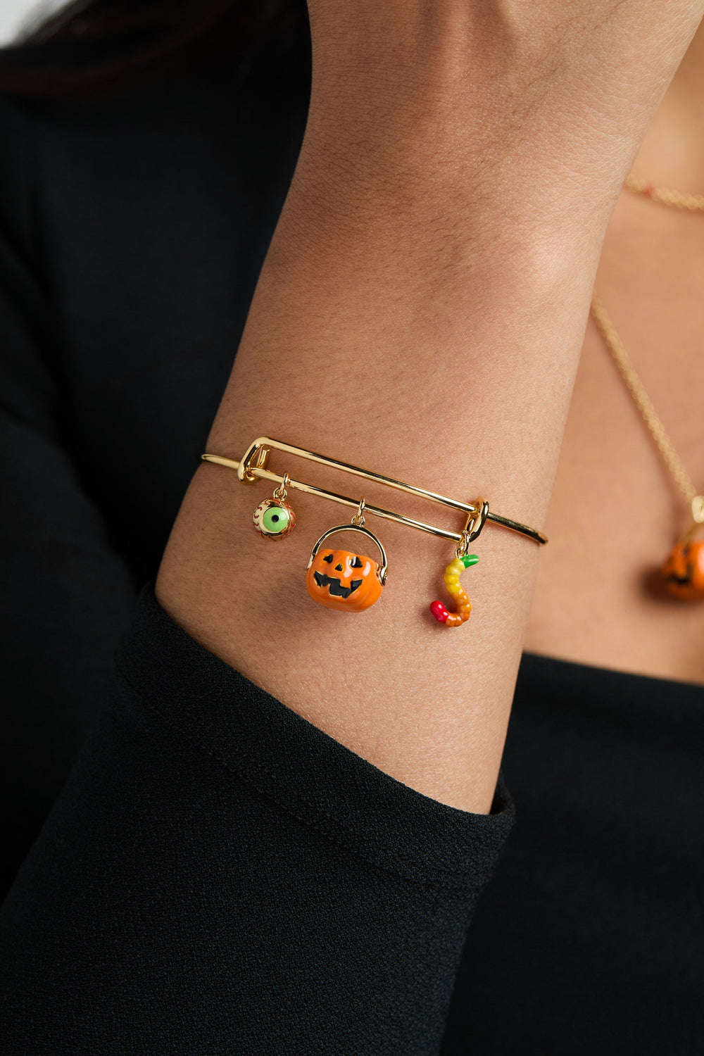 SOM - Trick or Treat multi charm bangle Gold | Alex and Ani