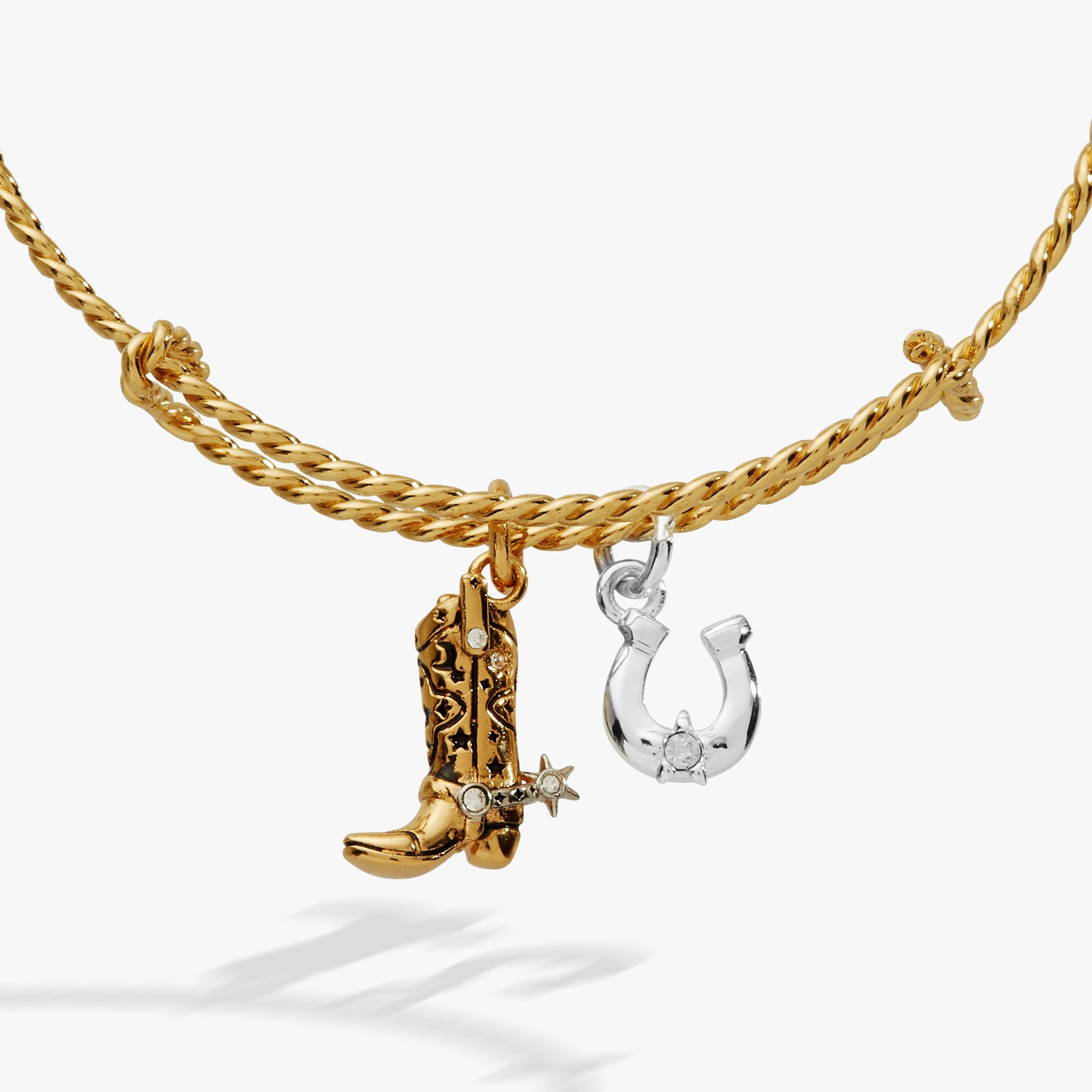 Cosmic Cowgirl Duo Charm Bangle Two Tone | Alex and Ani