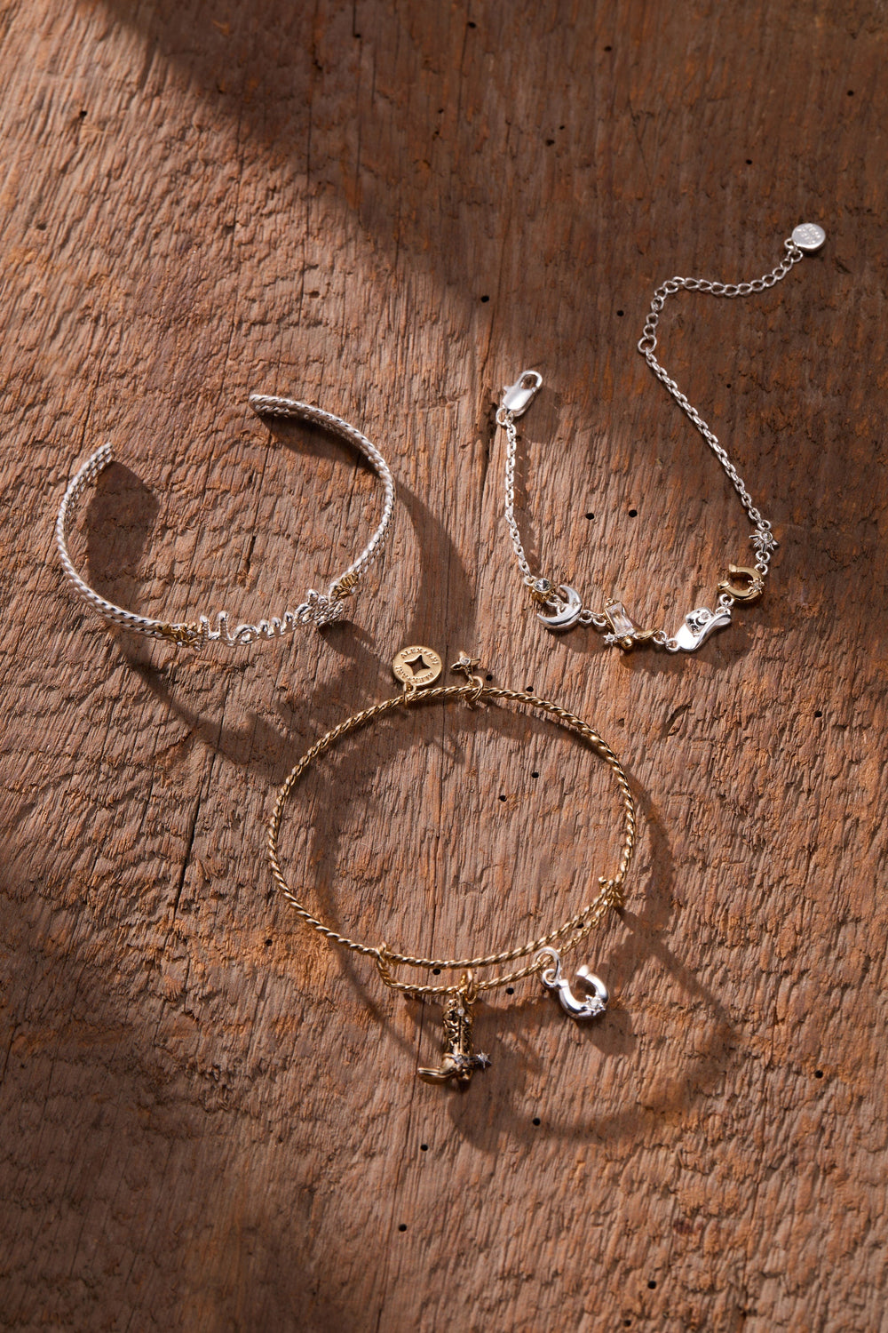 Cosmic Cowgirl Duo Charm Bangle Two Tone | Alex and Ani