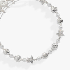 Seaside Pearl Beaded Bangle Silver | Alex and Ani