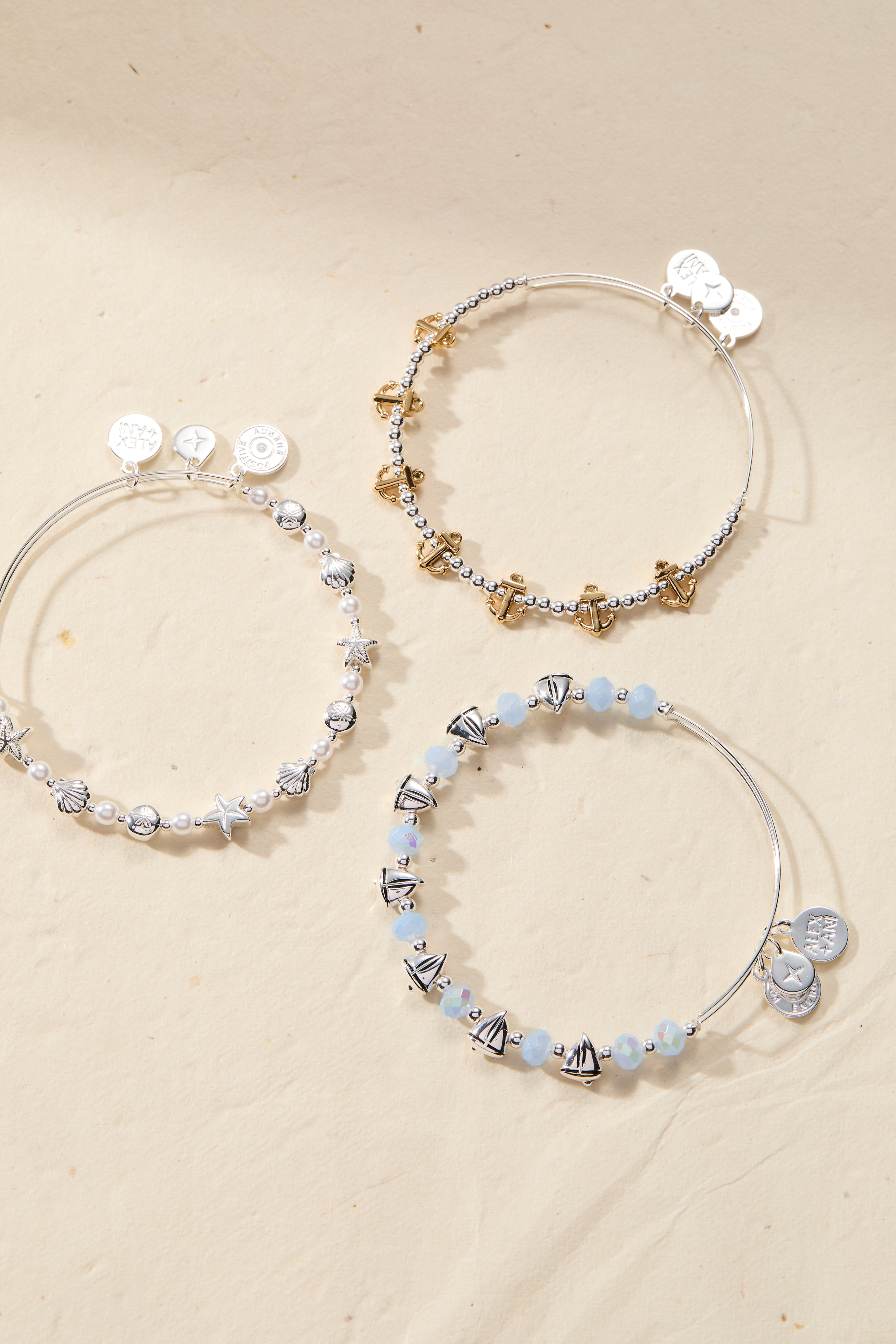 Seaside Pearl Beaded Bangle Silver | Alex and Ani