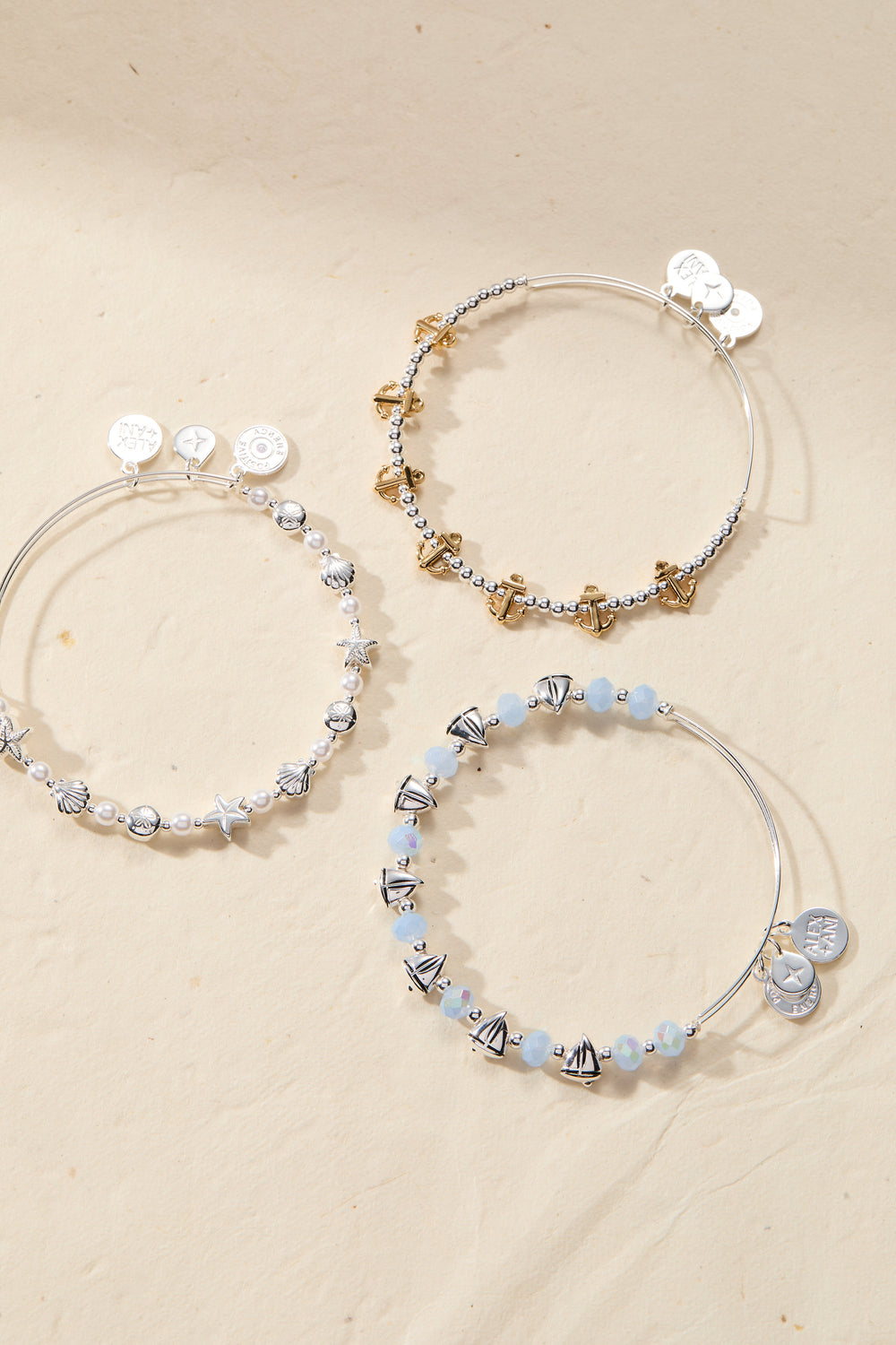 Seaside Pearl Beaded Bangle Silver | Alex and Ani