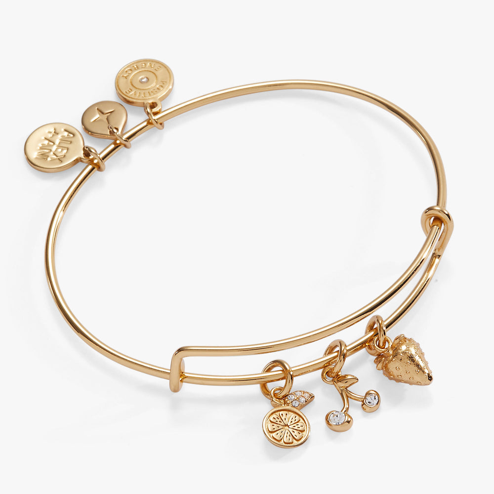 Fresh Orchard Charm Bangle Gold | Alex and Ani