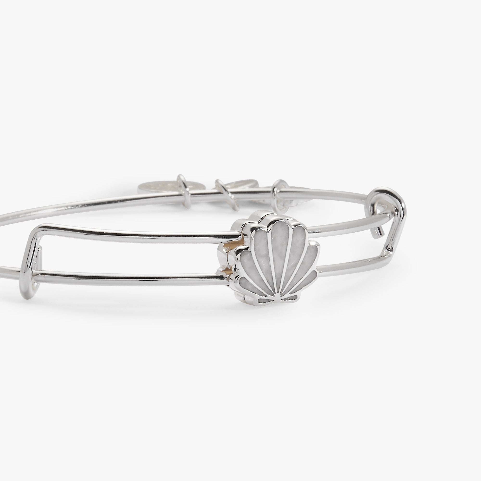 Mother of Pearl Scallop Shell Slider Bangle Silver | Alex and Ani