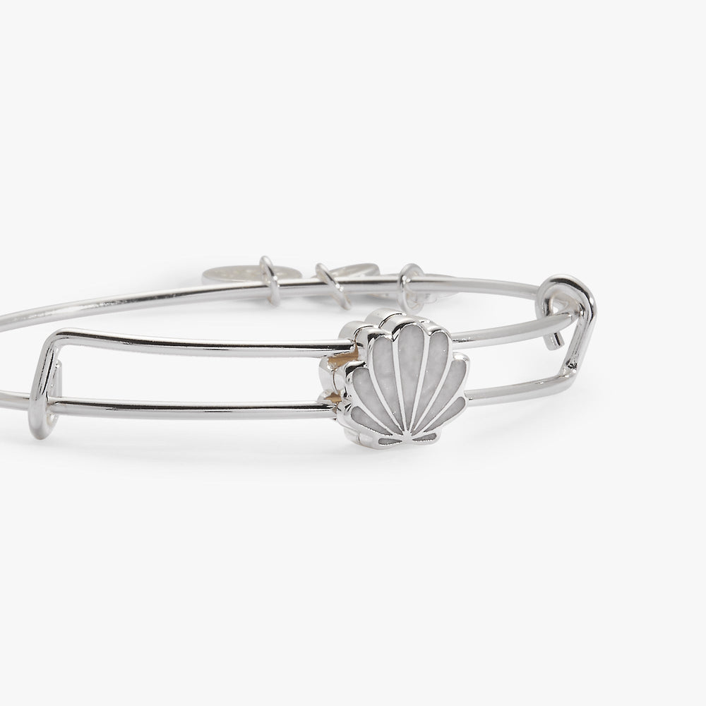 Mother of Pearl Scallop Shell Slider Bangle Silver | Alex and Ani
