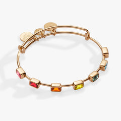 Rainbow In-Line Stone Bangle Gold | Alex and Ani