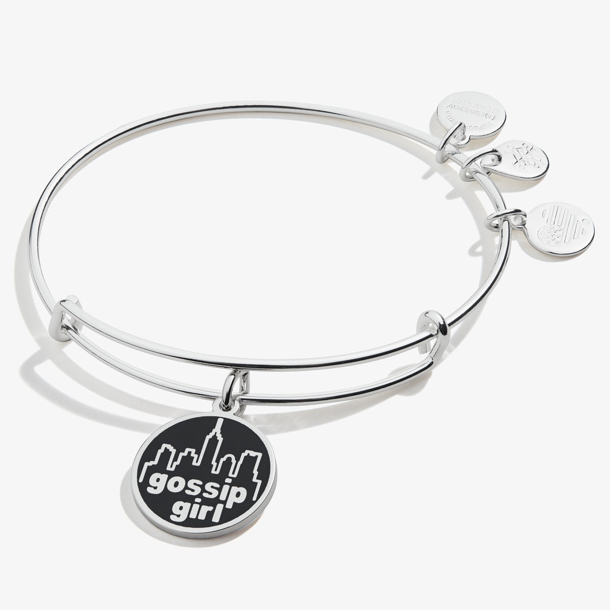 Gossip Girl Logo Charm Bangle - Alex and Ani Shiny Silver | Alex and Ani