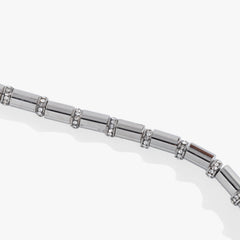 Tube Bead and Crystal Chain Bracelet Stainless Steel Gold | Alex and Ani