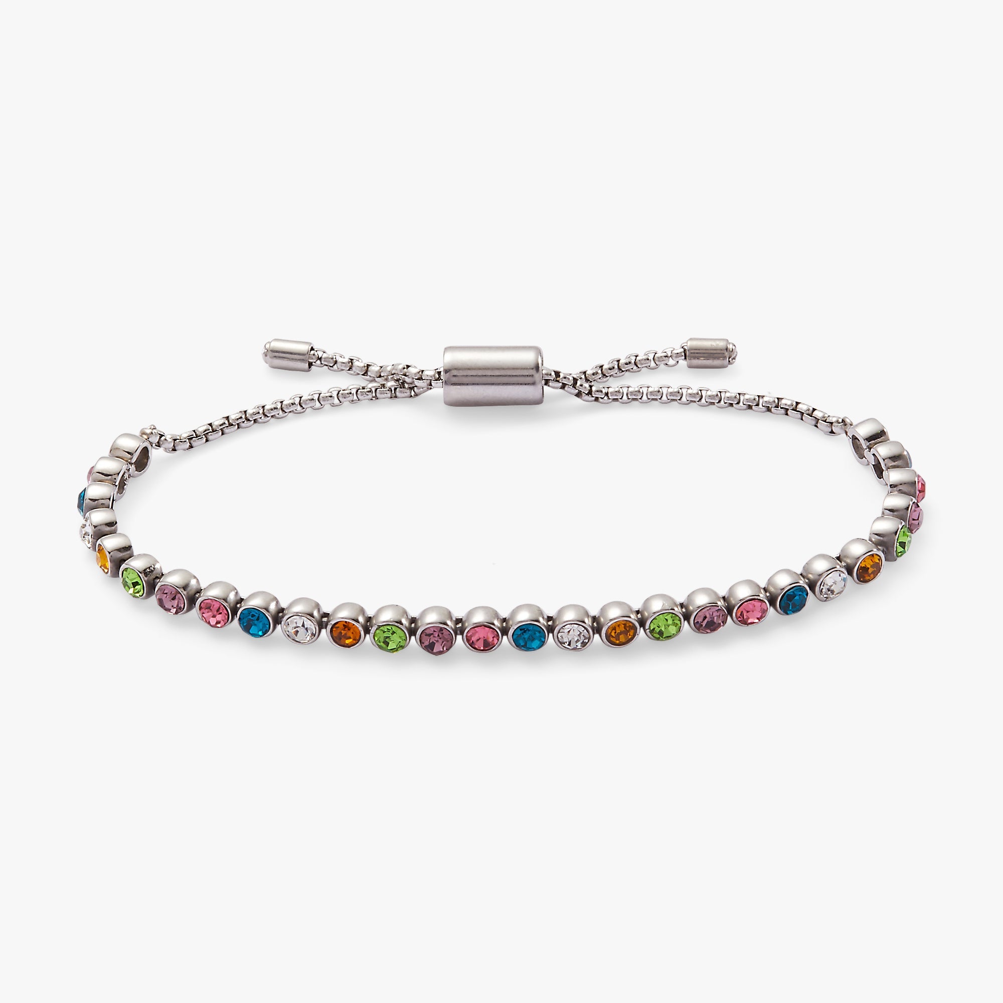 Colorful Christmas Bolo Bracelet Stainless Steel Silver | Alex and Ani