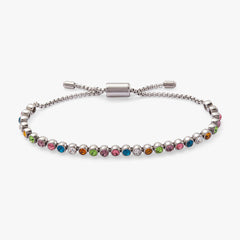 Colorful Christmas Bolo Bracelet Stainless Steel Silver | Alex and Ani