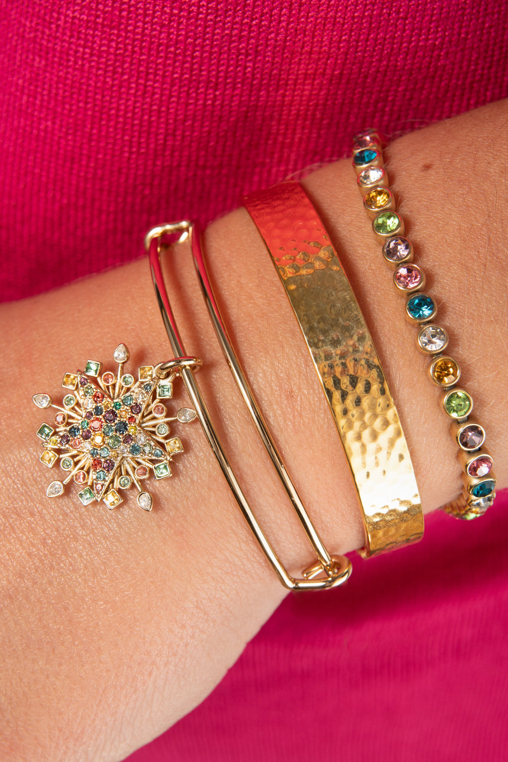 Colorful Christmas Bolo Bracelet Stainless Steel Silver | Alex and Ani