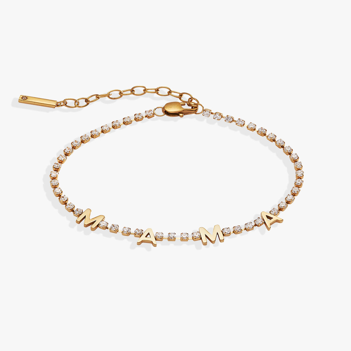 “Mama” Tennis Bracelet Stainless Steel Gold | Alex and Ani