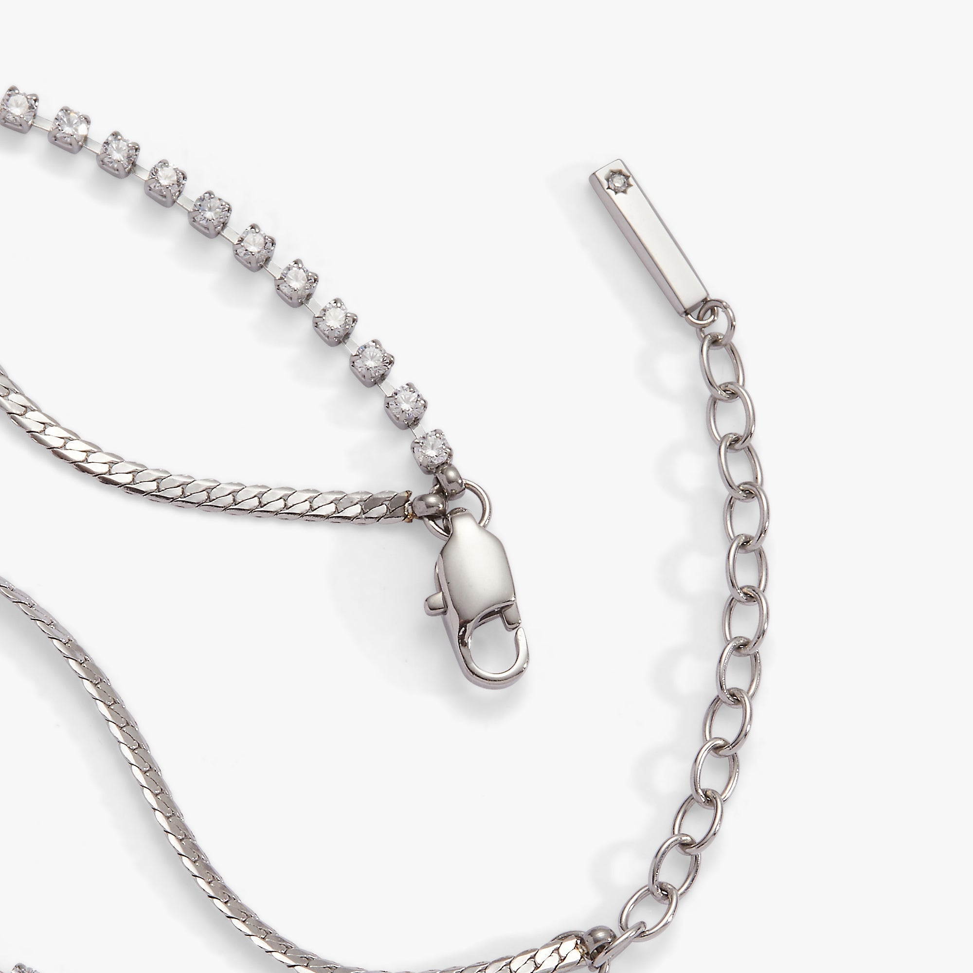 Double Strand Crystal Tennis Chain Bracelet Stainless Steel Gold | Alex and Ani