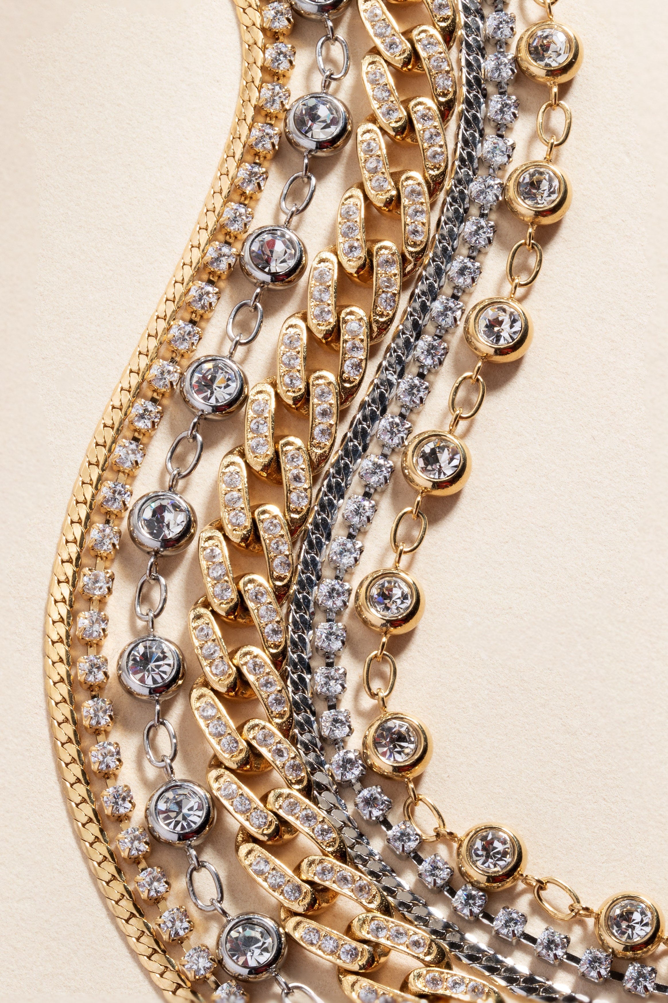 Double Strand Crystal Tennis Chain Bracelet Stainless Steel Gold | Alex and Ani