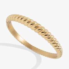 Stainless Steel Rope Textured Bangle Stainless Steel Silver | Alex and Ani