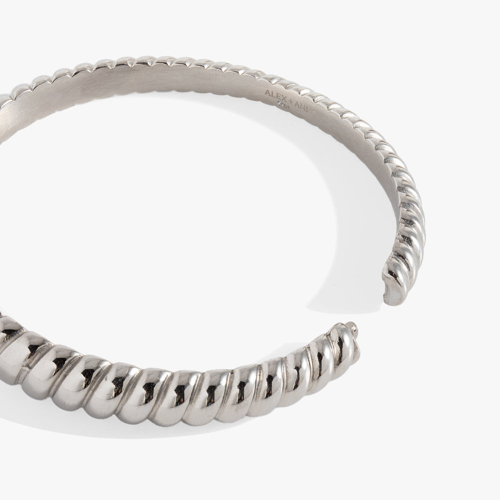 Stainless Steel Rope Textured Bangle Stainless Steel Silver | Alex and Ani
