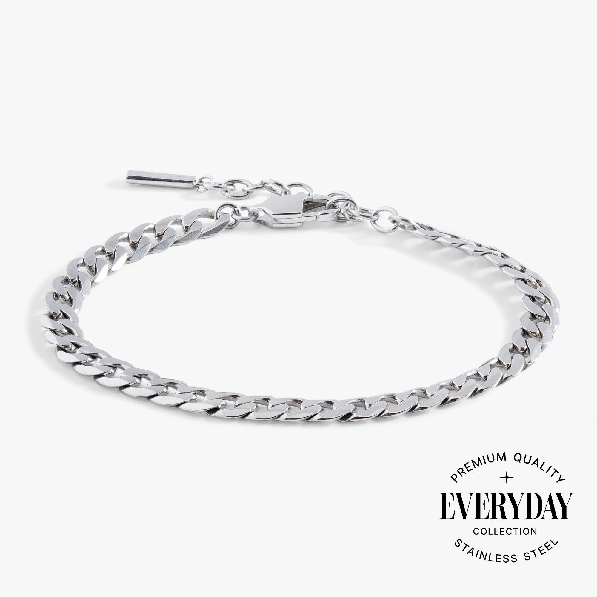 Flat Curb Chain Bracelet Stainless Steel Silver | Alex and Ani