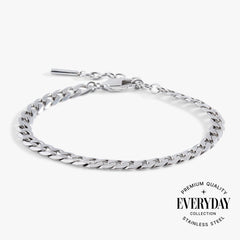 Flat Curb Chain Bracelet Stainless Steel Silver | Alex and Ani