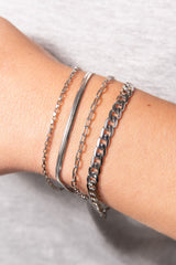Flat Curb Chain Bracelet Stainless Steel Silver | Alex and Ani