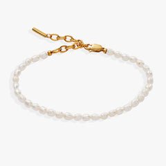 Freshwater Pearl Bracelet Stainless Steel Gold | Alex and Ani