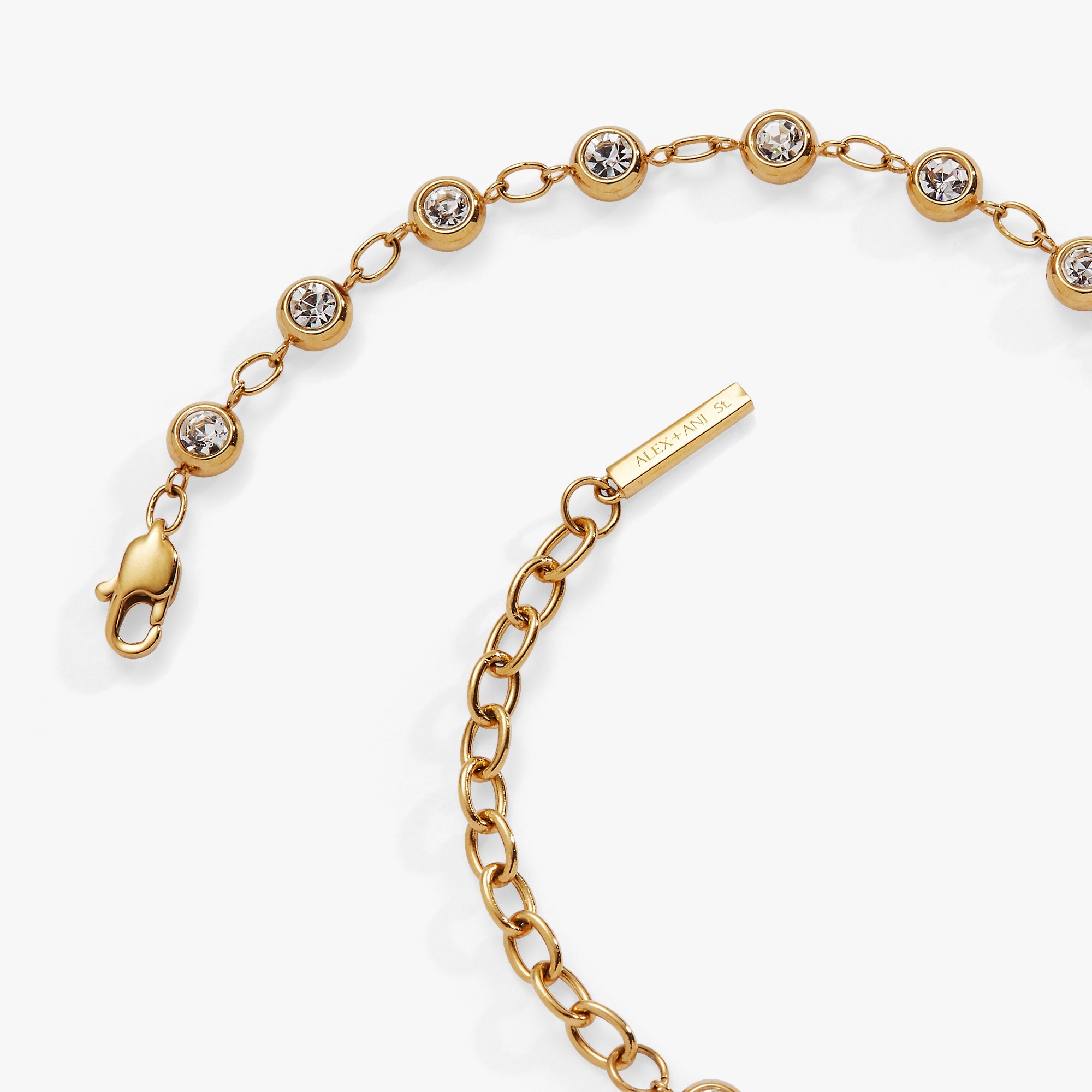 Crystal Pebble Chain Bracelet Stainless Steel Gold | Alex and Ani