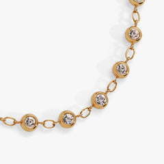 Crystal Pebble Chain Bracelet Stainless Steel Gold | Alex and Ani
