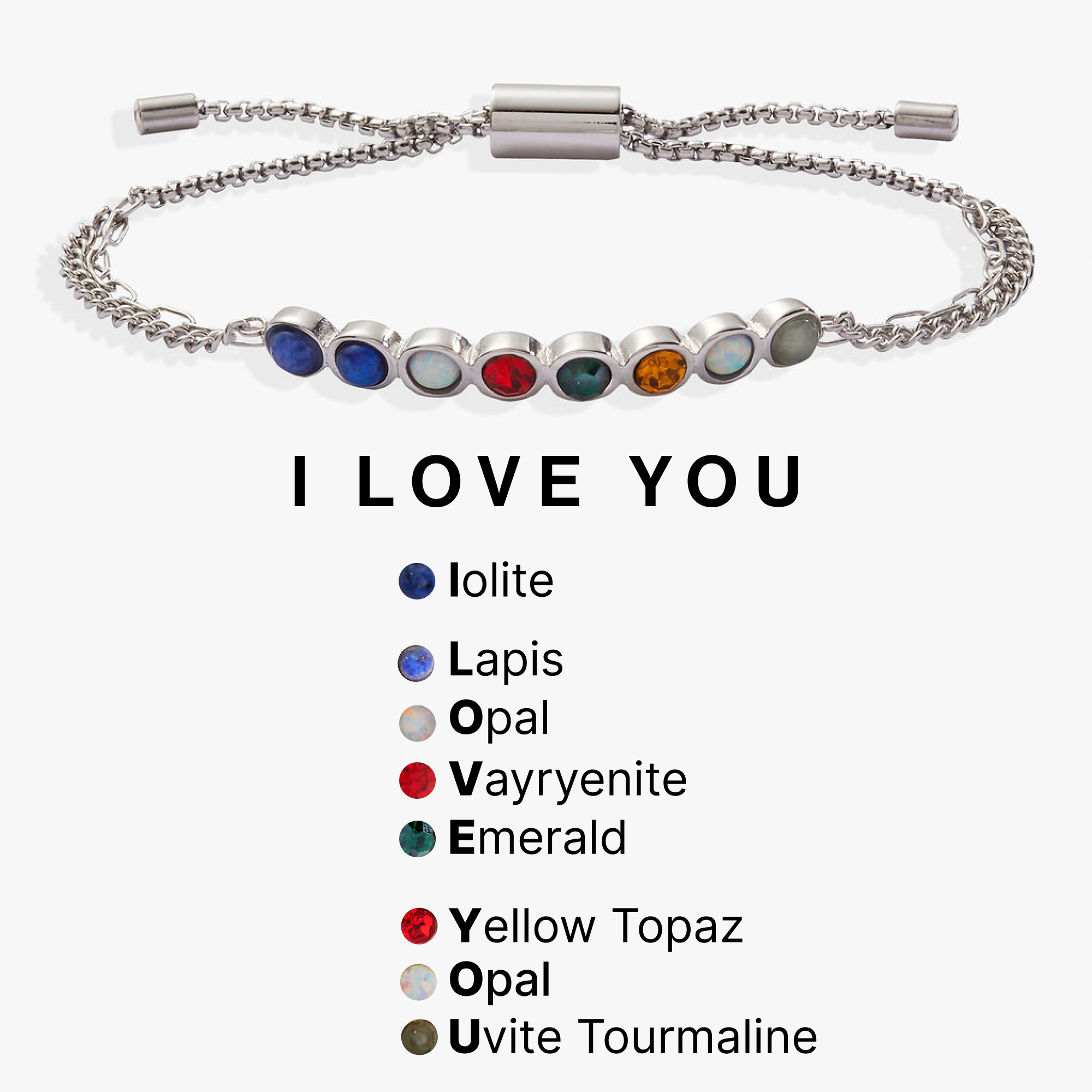 I Love You Acrostic Bolo Stainless Steel Silver | Alex and Ani