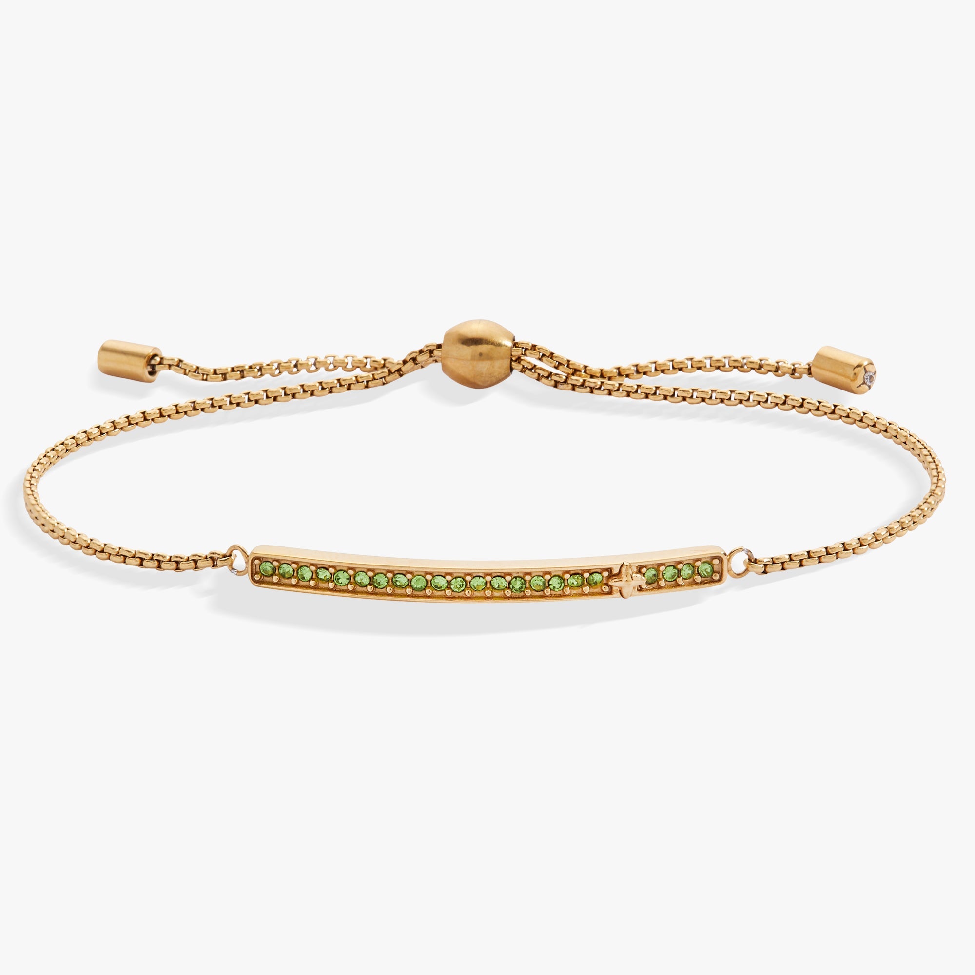 Birthstone Pave Bolo - August Stainless Steel Gold | Alex and Ani