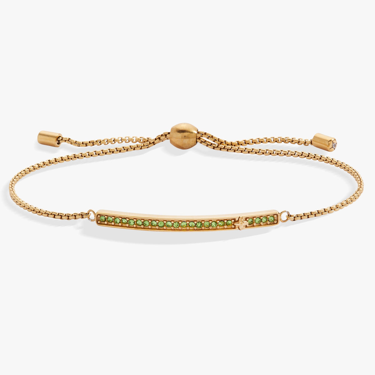 Birthstone Pave Bolo - August Stainless Steel Gold | Alex and Ani