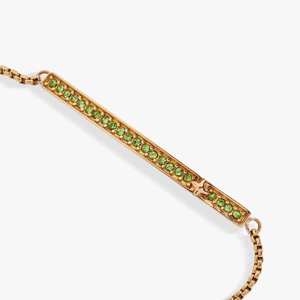 Birthstone Pave Bolo - August Stainless Steel Gold | Alex and Ani