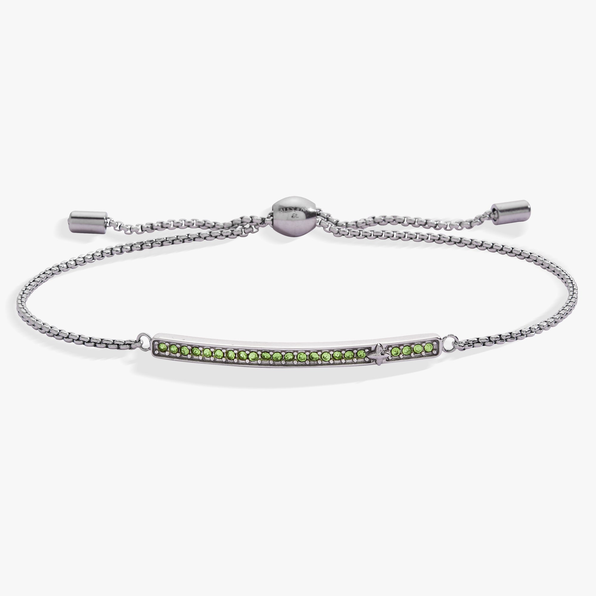 Birthstone Pave Bolo - August Stainless Steel Gold | Alex and Ani