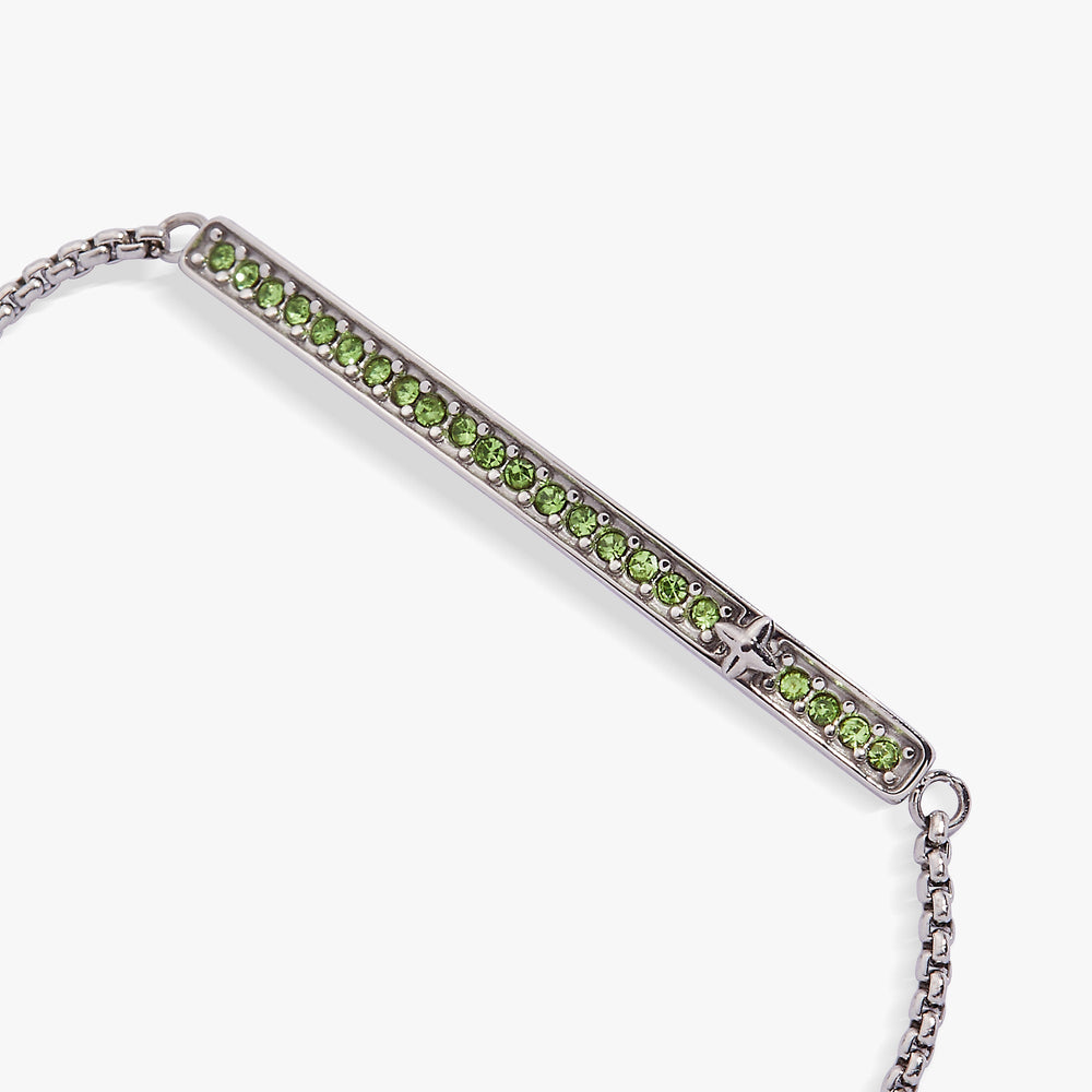 Birthstone Pave Bolo - August Stainless Steel Gold | Alex and Ani