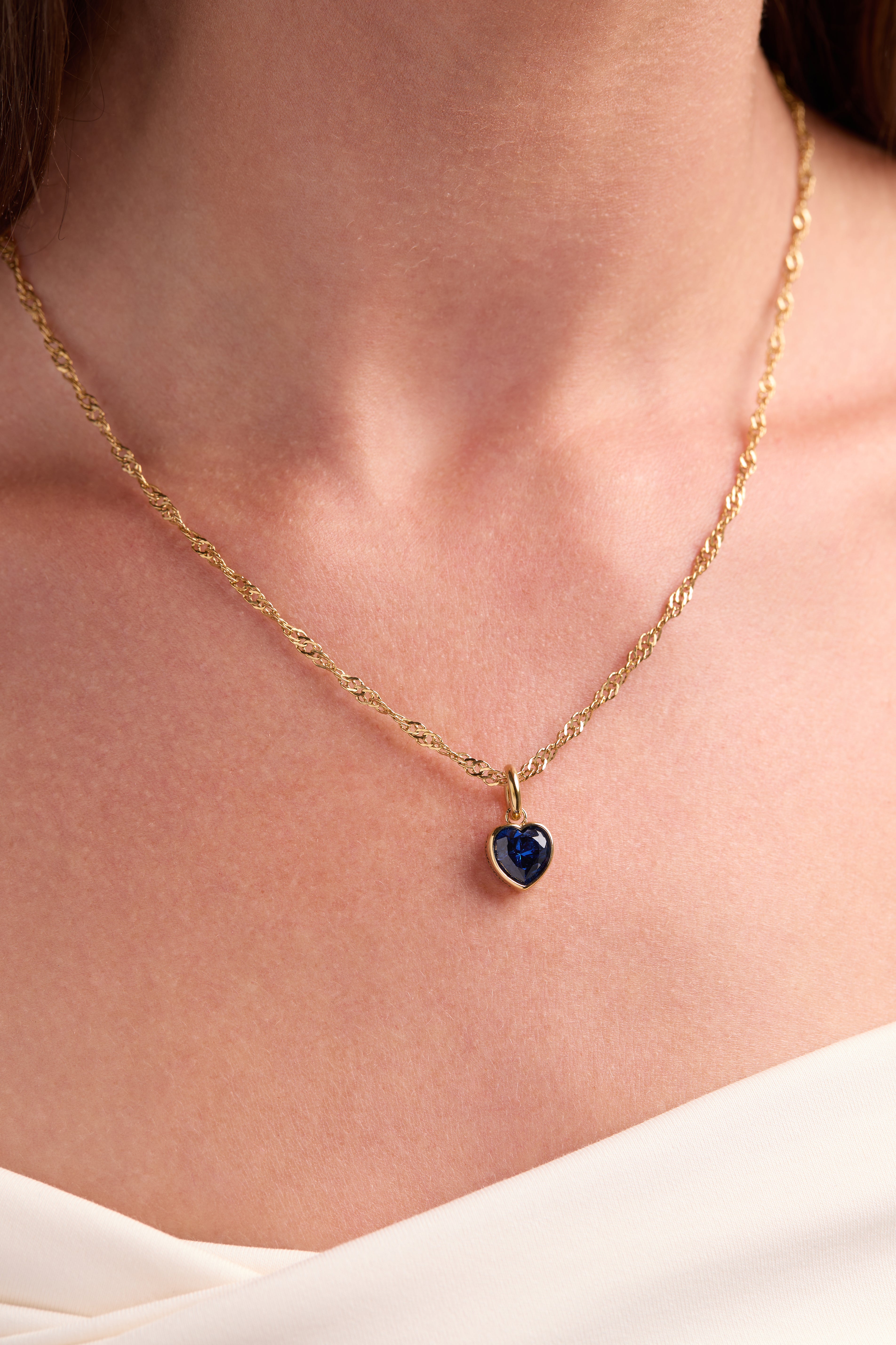 Protection' Heart Birthstone Charm-SEPTEMBER Stainless Steel Gold | Alex and Ani