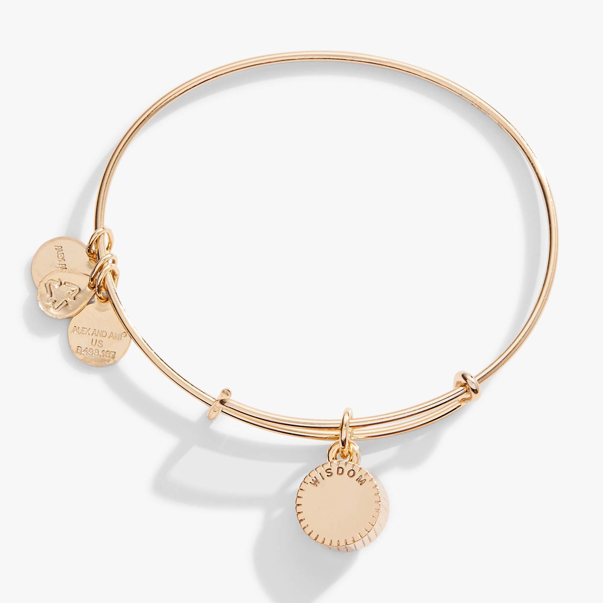 Sapphire September Birthstone Charm Bangle Silver | Alex and Ani