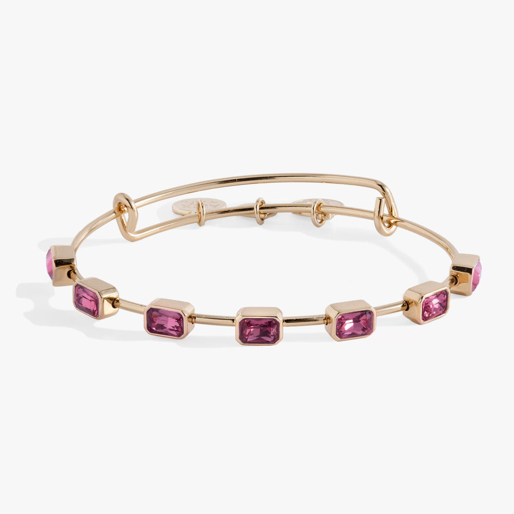 October Birthstone Emerald Cut Bangle Gold | Alex and Ani