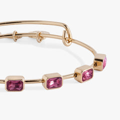 October Birthstone Emerald Cut Bangle Gold | Alex and Ani