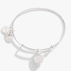 Rose October Birthstone Charm Bangle Silver | Alex and Ani