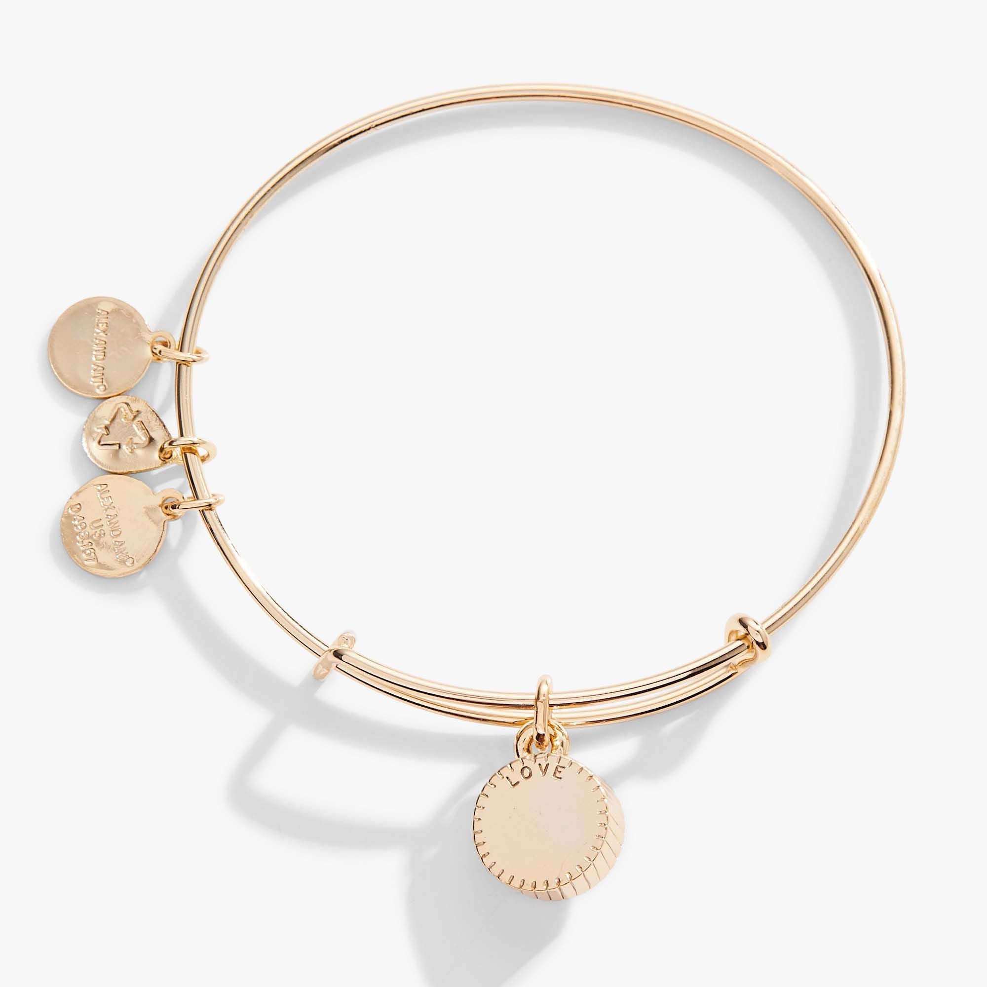 Rose October Birthstone Charm Bangle Silver | Alex and Ani