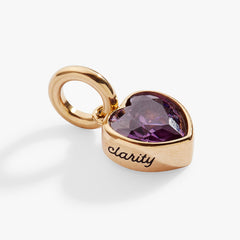 Clarity' Heart Birthstone Charm-FEB Stainless Steel Gold | Alex and Ani