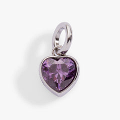 Clarity' Heart Birthstone Charm-FEB Stainless Steel Gold | Alex and Ani
