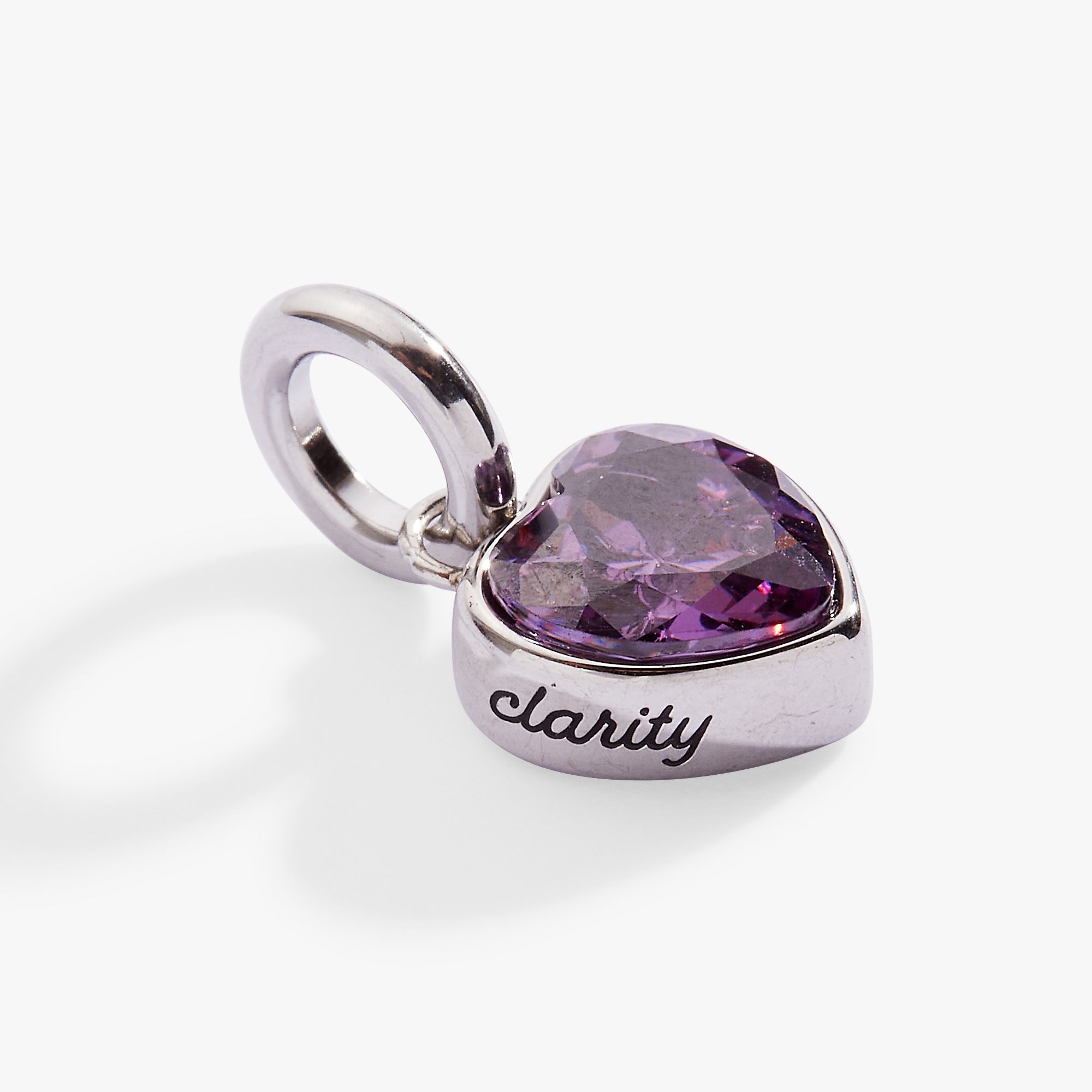Clarity' Heart Birthstone Charm-FEB Stainless Steel Gold | Alex and Ani