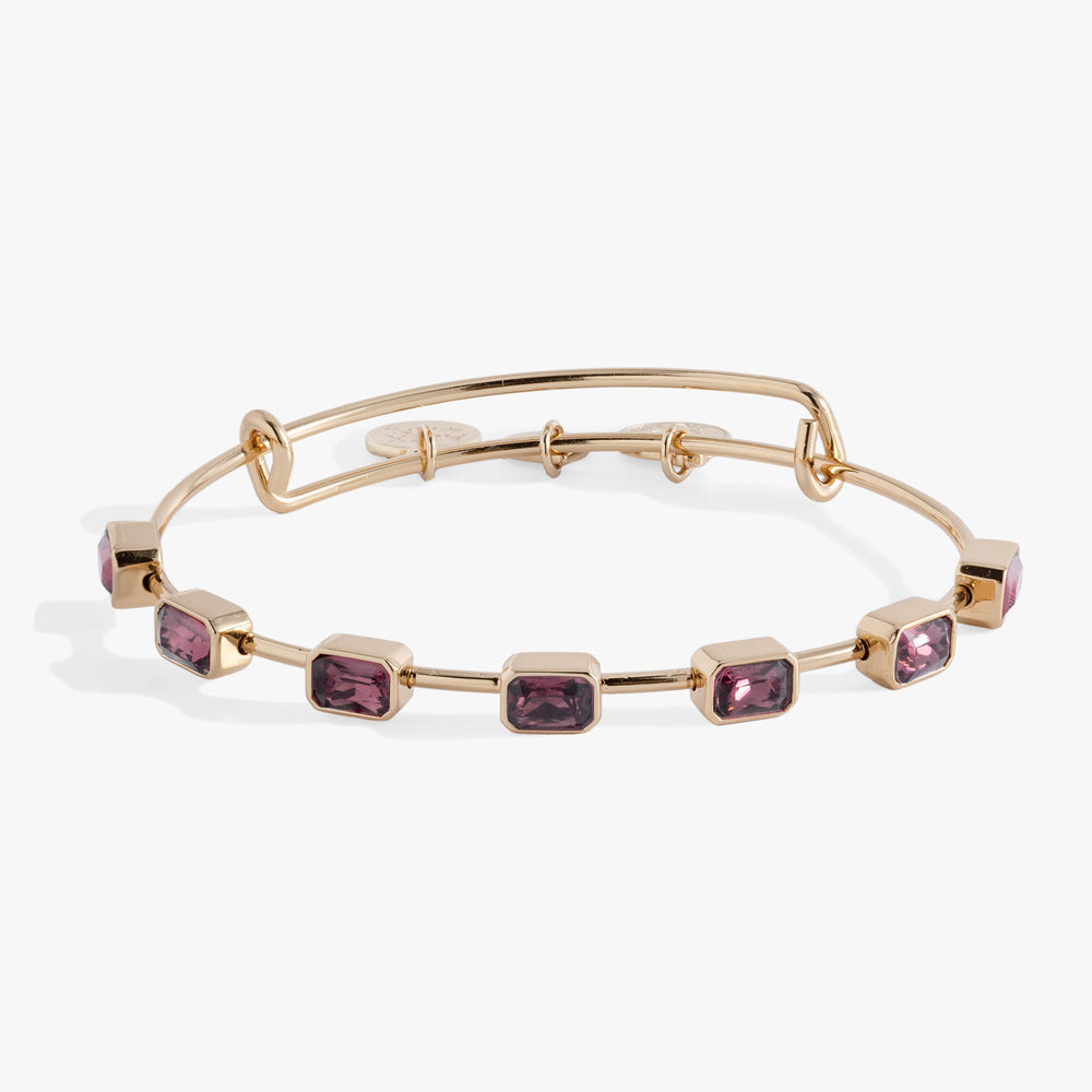 February Birthstone Emerald Cut Bangle Gold | Alex and Ani