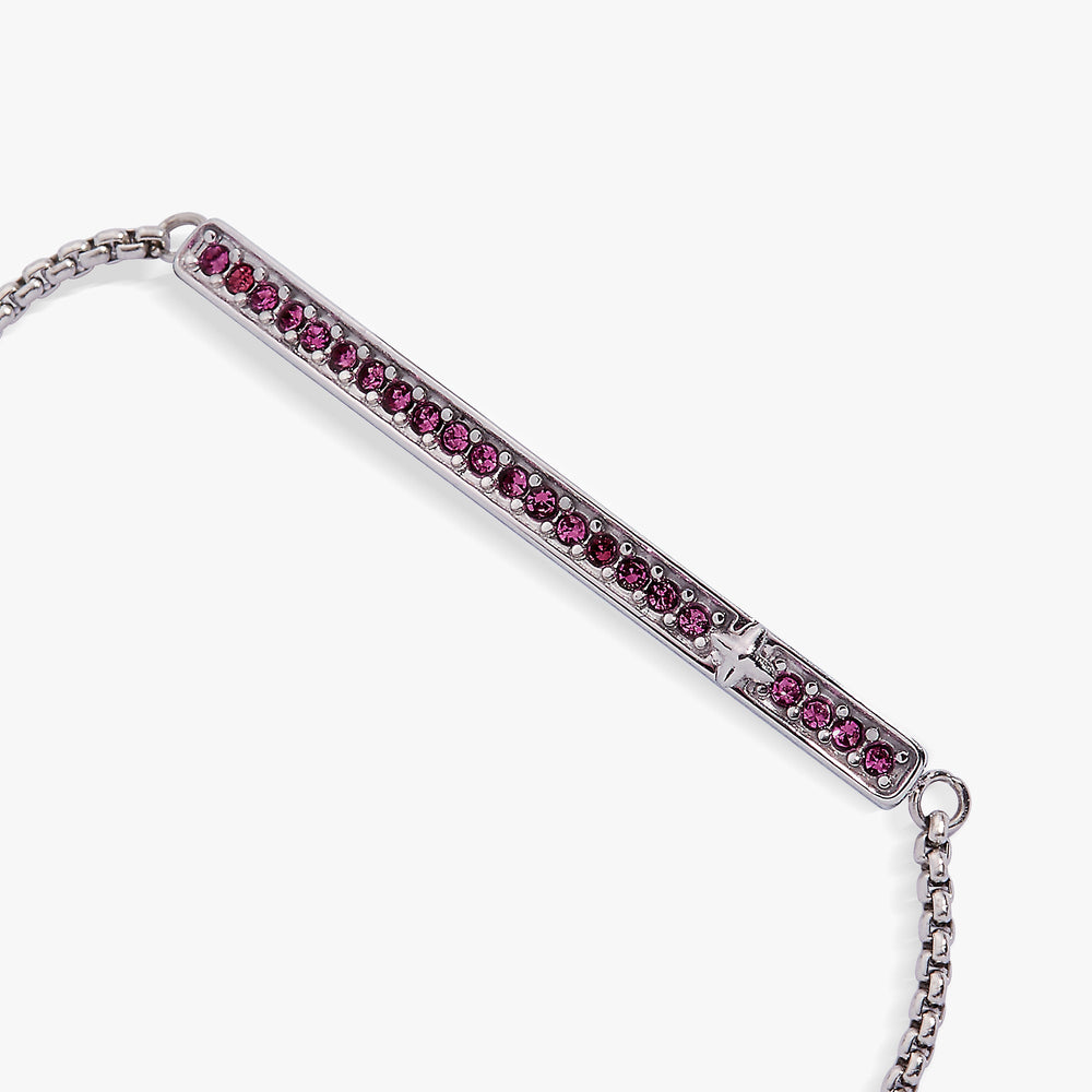 Birthstone Pave Bolo - February Stainless Steel Gold | Alex and Ani
