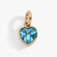 Faith' Heart Birthstone Charm-MARCH Stainless Steel Gold | Alex and Ani