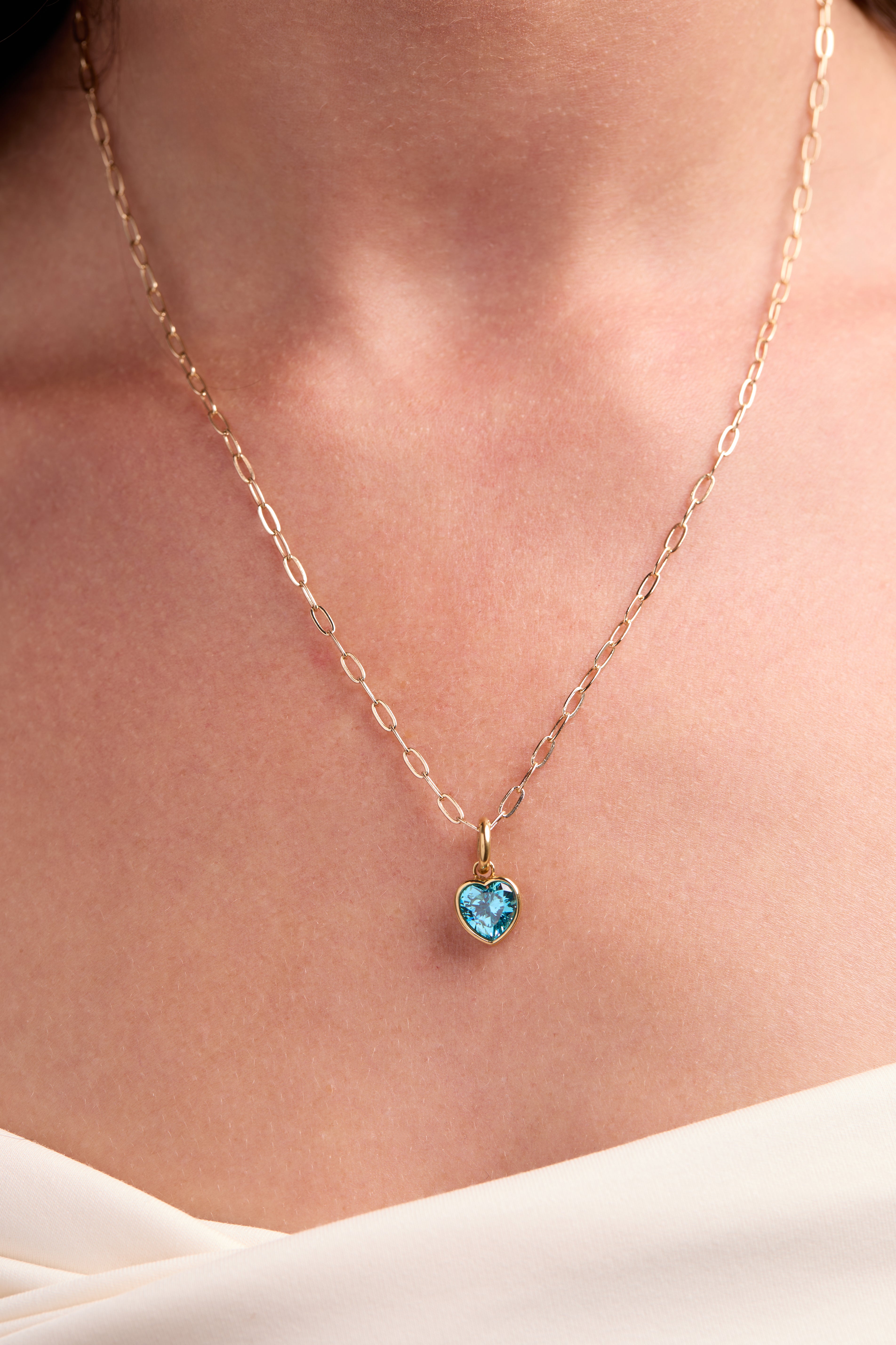 Faith' Heart Birthstone Charm-MARCH Stainless Steel Gold | Alex and Ani