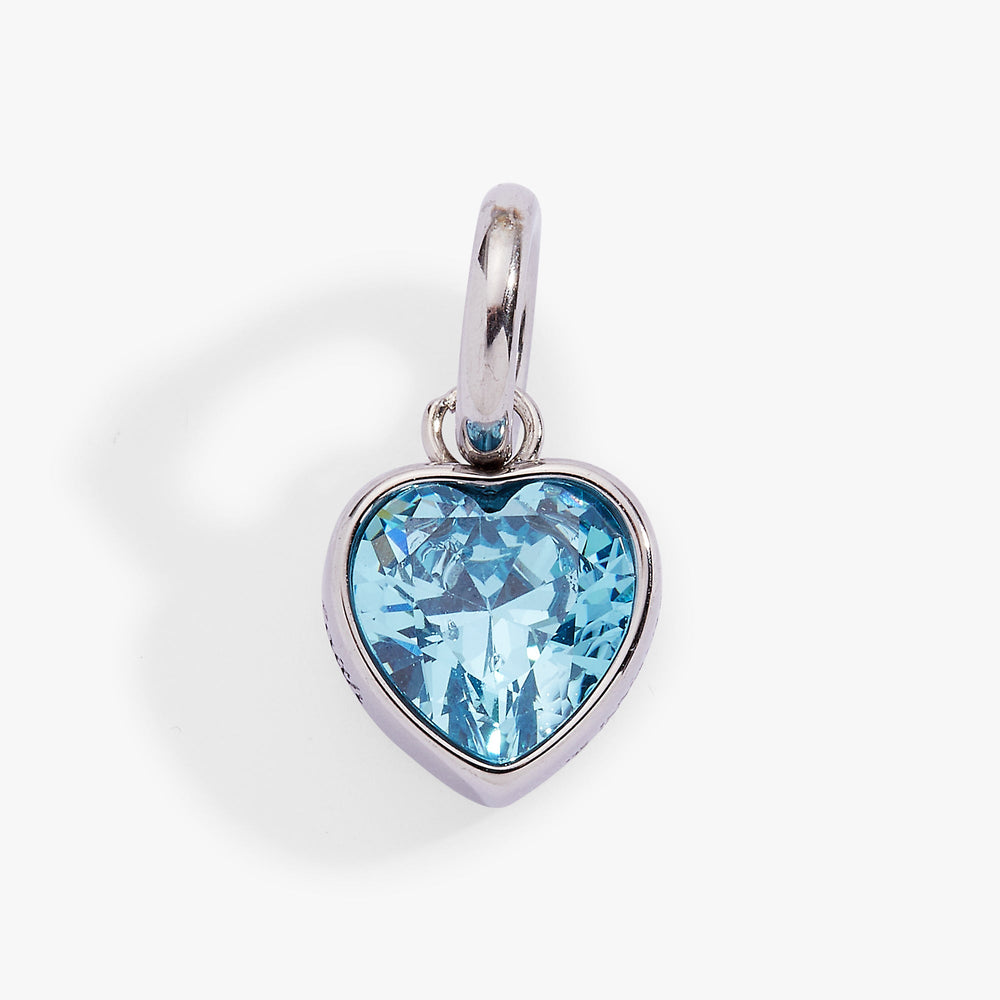 Faith' Heart Birthstone Charm-MARCH Stainless Steel Gold | Alex and Ani