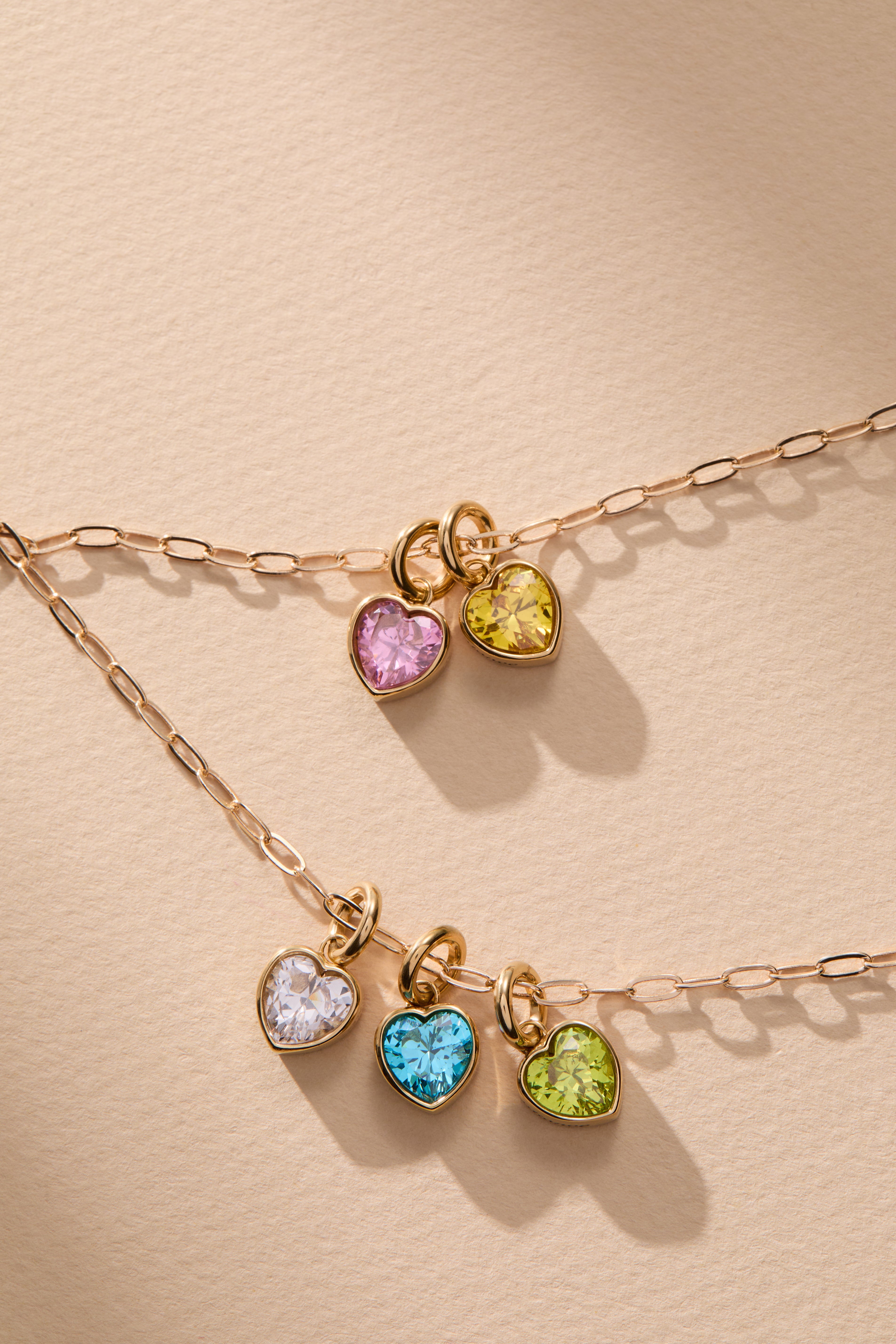 Faith' Heart Birthstone Charm-MARCH Stainless Steel Gold | Alex and Ani