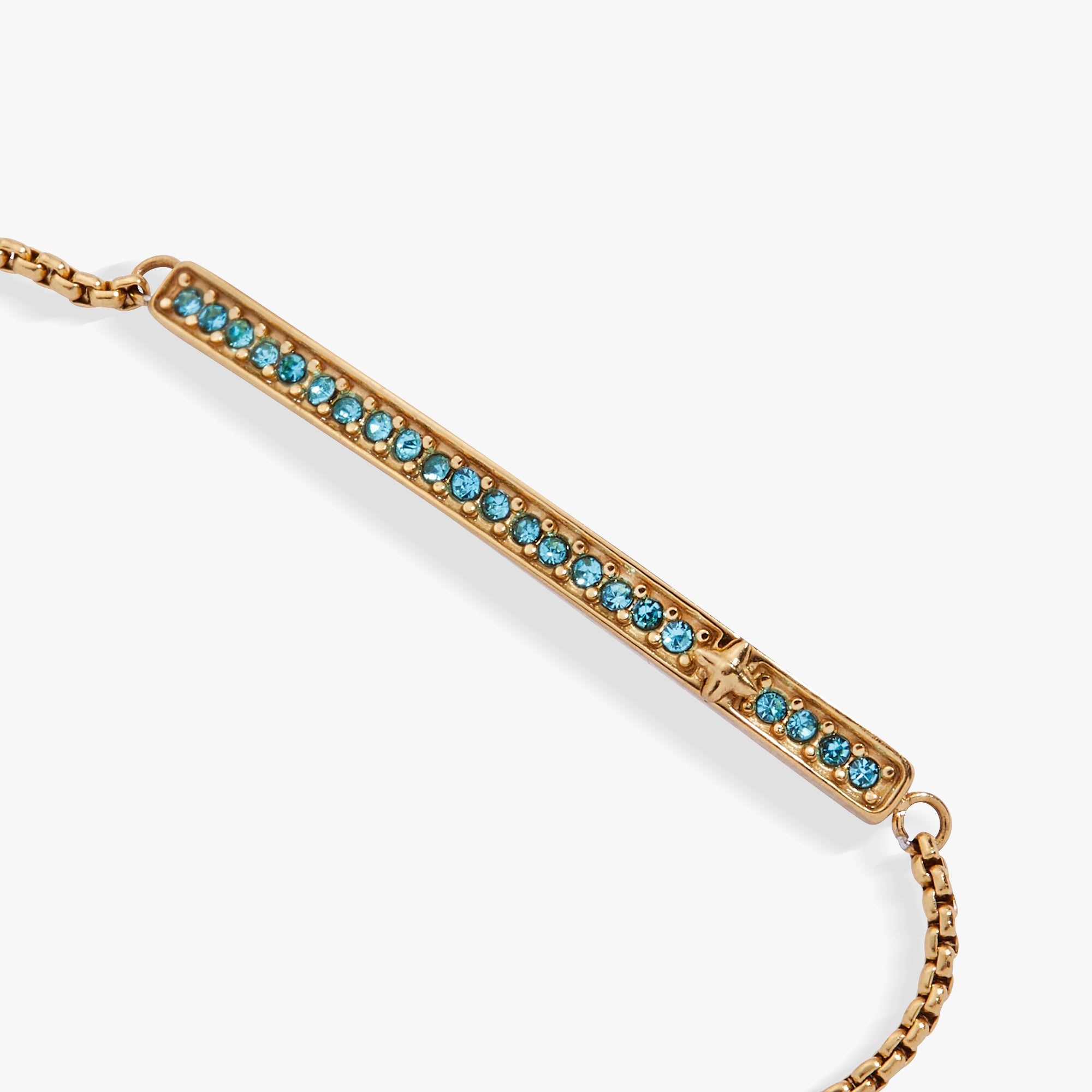 Birthstone Pave Bolo - March Stainless Steel Gold | Alex and Ani